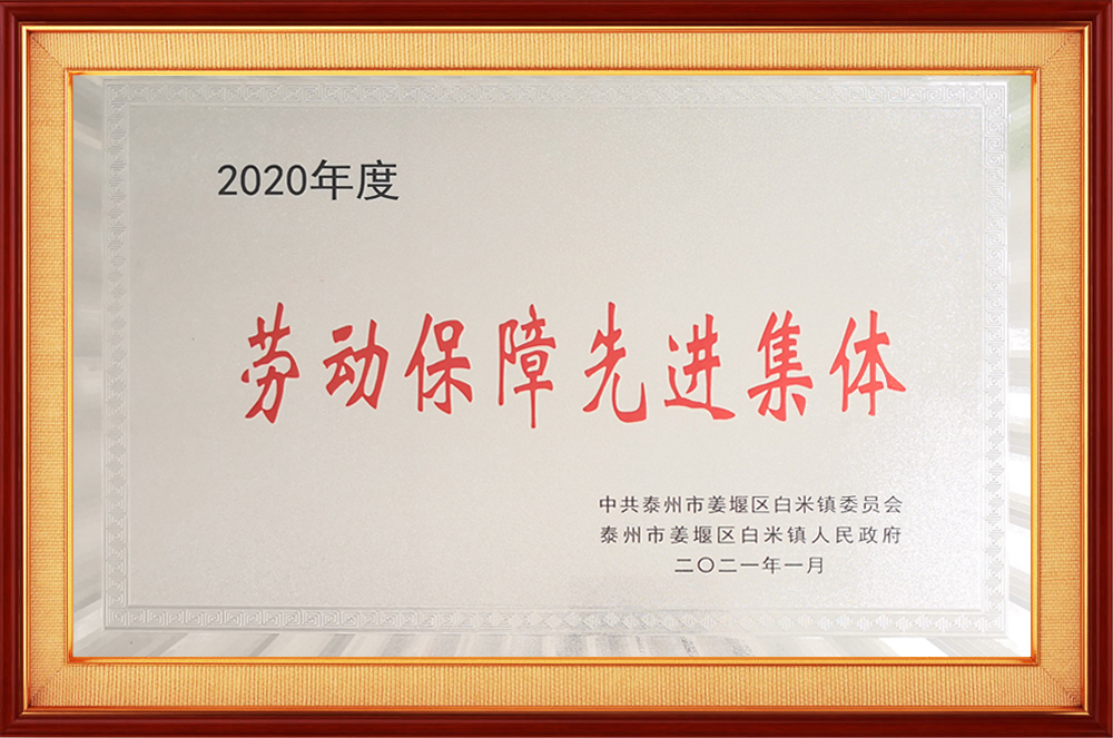 2020年度勞動保障先進集體